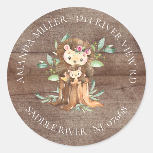 Moeder & Baby Hedgehog Douche Retouradres Label (Voorkant)