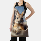 Moeder Baby Kangaroo Pouch Peek Art Schort (Insitu)