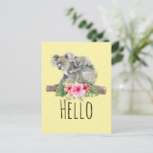 Moeder & Baby Koala Beren Schattigee Waterverf Hal Briefkaart (Staand voorkant)