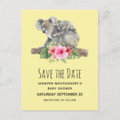 Moeder & Baby Koala Beren Schattigee Waterverf STD Uitnodiging Briefkaart (Voorkant)