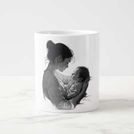 Moeder & Baby-kunstwerk Grote Koffiekop