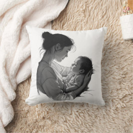 Moeder & Baby-kunstwerk Kussen
