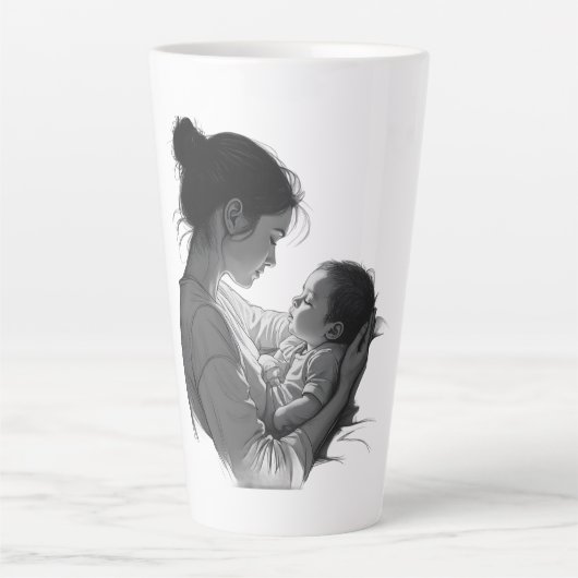 Moeder & Baby-kunstwerk Latte Mok (Voorkant)
