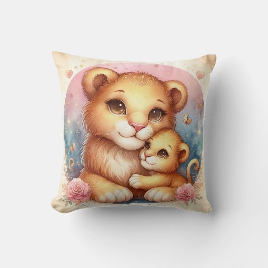 Moeder & Baby Leeuw Kussen (Voorkant)