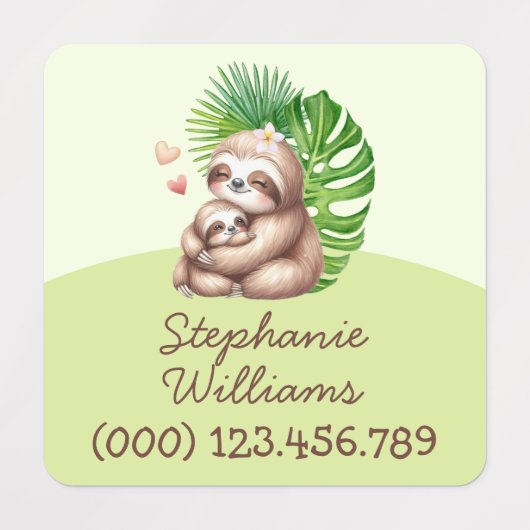 Moeder & Baby luiaard  Kinder kledinglabels Labels (Design 2)