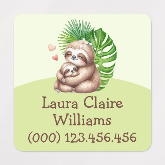 Moeder & Baby luiaard Kinder kledinglabels Labels (Design 1)