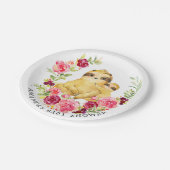 Moeder & Baby luiaard meisjes Baby shower 7" Bord (Gekanteld)