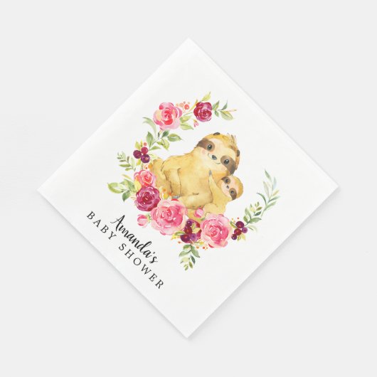 Moeder & Baby luiaard meisjes douche papier servet (Hoek)