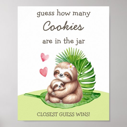 Moeder & Baby Luiaard Raad Hoeveel Badkamer Spel P Poster (Voorkant)