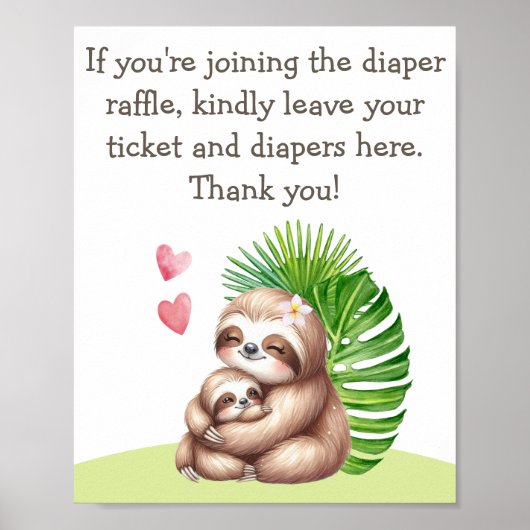 Moeder & Baby Luier Raffle Baby shower Poster (Voorkant)