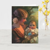 Moeder & Baby Moederdag Kaart (Gele Bloem)