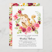 Moeder & Baby Monkey Baby shower Kaart (Voorkant / Achterkant)