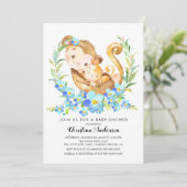 Moeder & Baby Monkey Baby shower Kaart (Staand voorkant)