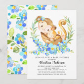 Moeder & Baby Monkey Baby shower Kaart (Voorkant / Achterkant)