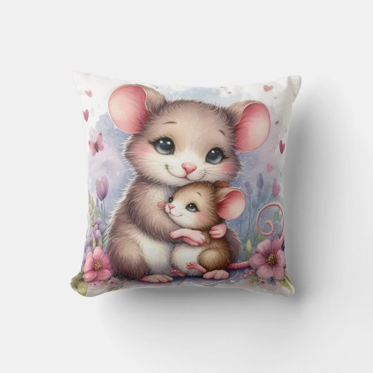 Moeder & Baby Muis Kussen (Voorkant)