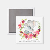 Moeder & Baby Olifant Baby shower Favor Magnet (Voorkant / Achterkant)