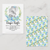 Moeder & Baby Olifant Douche Luier Raffle Ticket Informatiekaartje (Voorkant / Achterkant)