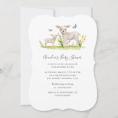 Moeder Baby Schaap Baby Shower Uitnodiging (Voorkant)