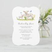 Moeder Baby Schaap Baby Shower Uitnodiging (Staand voorkant)