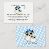 Moeder Baby Schattigee Uil Baby Boy Shower Boek Aa Informatiekaartje (Voorkant / Achterkant)