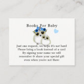 Moeder Baby Schattigee Uil Baby Boy Shower Boek Aa Informatiekaartje (Voorkant)