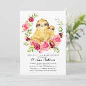 Moeder & Baby Sloth Baby shower Kaart (Staand voorkant)
