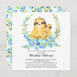 Moeder & Baby Sloth Baby shower Kaart