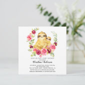 Moeder & Baby Sloth Baby shower Kaart (Staand voorkant)