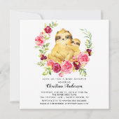 Moeder & Baby Sloth Baby shower Kaart (Voorkant)
