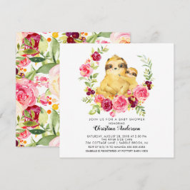 Moeder & Baby Sloth Baby shower Kaart