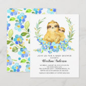 Moeder & Baby Sloth Baby shower Kaart (Voorkant / Achterkant)