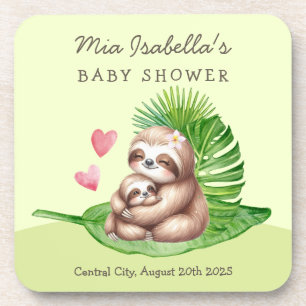 Moeder & Baby Sloth  Baby shower Onderzetter