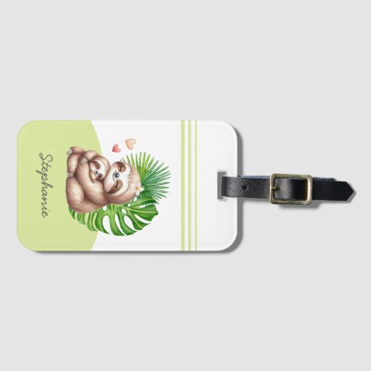 Moeder & Baby Sloth  Bagagelabel (Voorkant (horizontaal))
