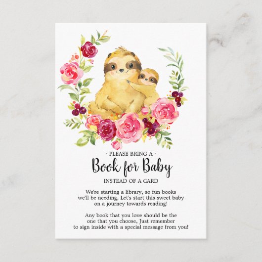 Moeder & Baby Sloth Douche Boek voor Baby Kaart (Voorkant)