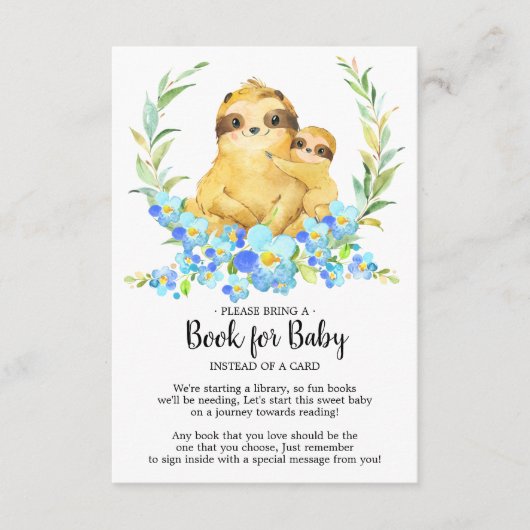 Moeder & Baby Sloth Douche Boek voor Baby Kaart (Voorkant)