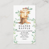 Moeder & Baby Uil Baby shower Luier Raffle Ticket Informatiekaartje (Voorkant)