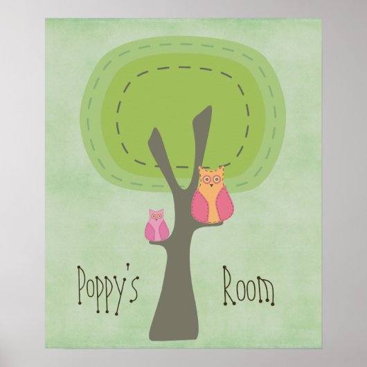 Moeder & Baby Uil Kinderkamer Muurposter Poster (Voorkant)
