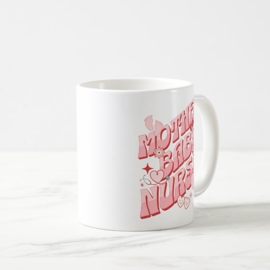 Moeder Baby Verpleegkundige Postpartum Groovy Moed Koffiemok (Voorkant rechts)