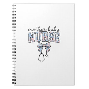 Moeder Baby Verpleegster Bloem Boog Shirt Ontwerp_ Notitieboek