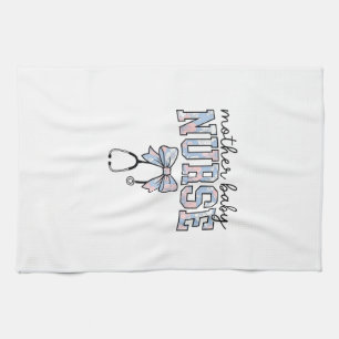Moeder Baby Verpleegster Bloem Boog Shirt Ontwerp_ Theedoek
