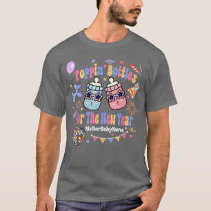 Moeder Baby Verpleegster Neonatale ICU Poppin Fles T-shirt