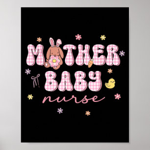 Moeder Baby Verpleegster Pasen Dag Mbu Paas Konijn Poster