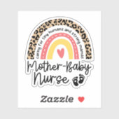 Moeder Baby Verpleegster Regenboog Postpartum Verp Sticker (Vel)