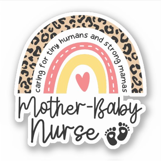 Moeder Baby Verpleegster Regenboog Postpartum Verp Sticker (Voorkant)