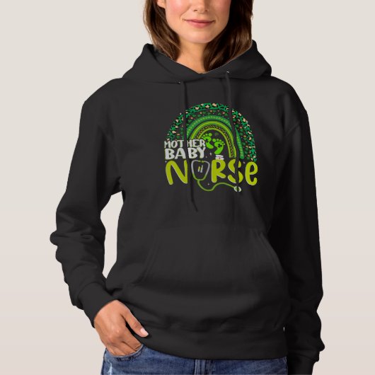 Moeder Baby Verpleegster St Patrick Dag Grappig Ma Hoodie (Voorkant)