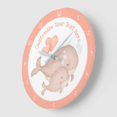 Moeder Baby walvis schattig anime personaliseren Grote Klok (Hoek)