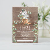 Moeder & Baby Wolf Baby shower Luier Raffle Ticket Informatiekaartje (Staand voorkant)