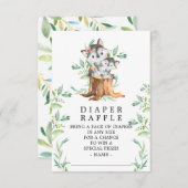 Moeder & Baby Wolf Baby shower Luier Raffle Ticket Informatiekaartje (Voorkant / Achterkant)