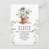 Moeder & Baby Wolf Baby shower Luier Raffle Ticket Informatiekaartje (Voorkant)