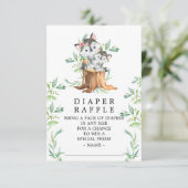 Moeder & Baby Wolf Baby shower Luier Raffle Ticket Informatiekaartje (Staand voorkant)